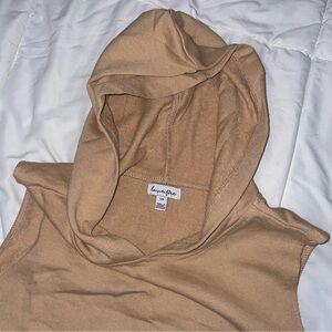 Sleeveless Dress with Front Pocket and Hood